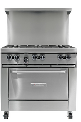 36" 6 Burner Range with Standard Oven - 236,000 BTU. - Mabrook Hotel Supplies